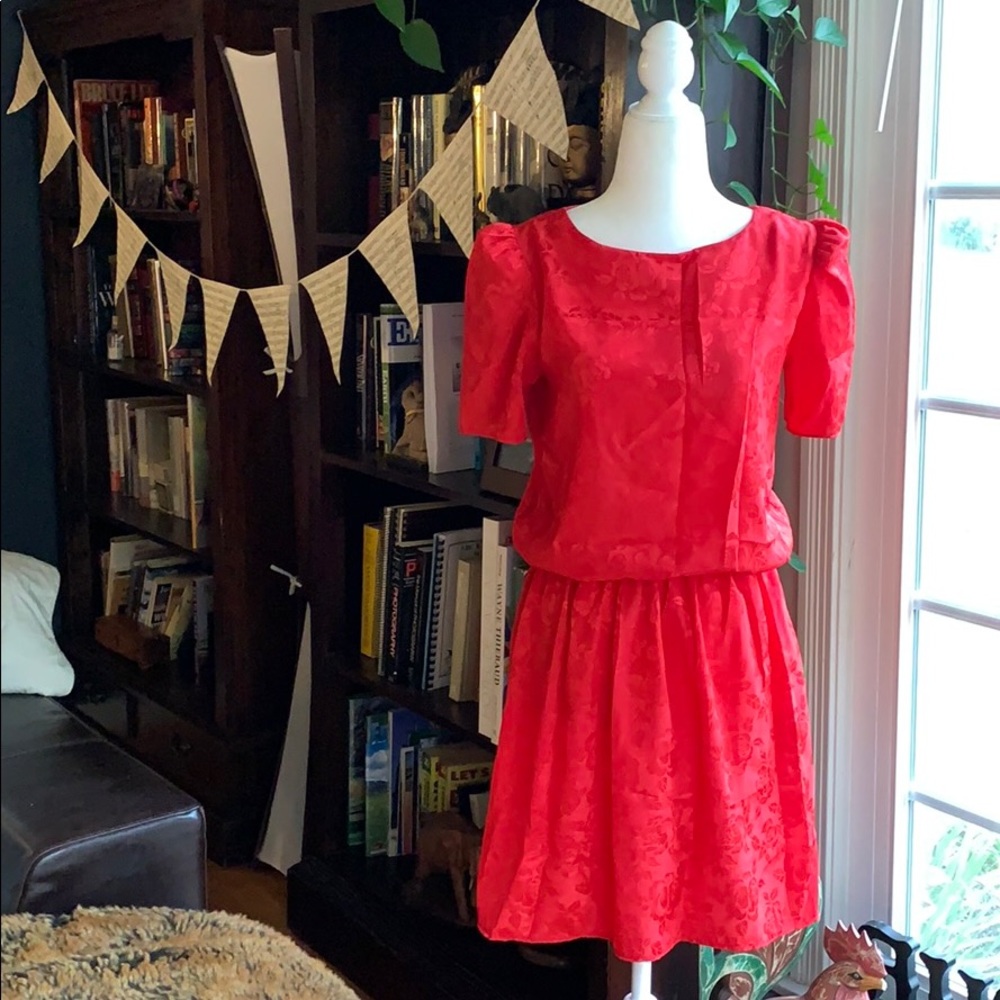 VINTAGE puff sleeved, reconstructed minidress